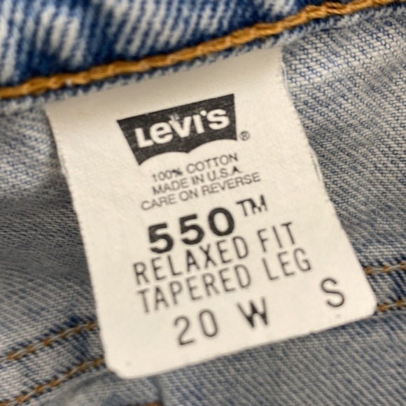 VINTAGE 90s LEVI’S 550 Relaxed Fit Tapered Leg High Waisted Jeans Size 20W Short - Picture 11 of 13